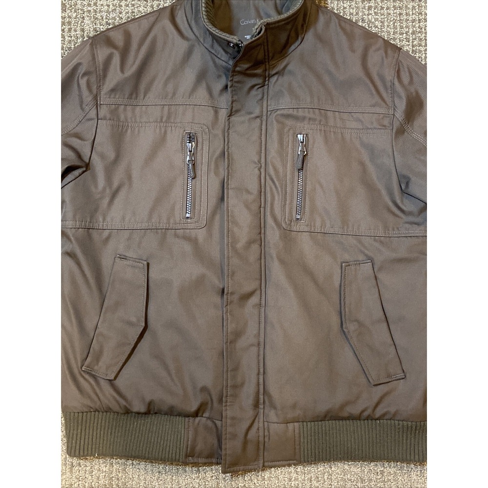 Calvin Klein Mens Ski Bomber Jacket Medium Brown - Picture 8 of 16